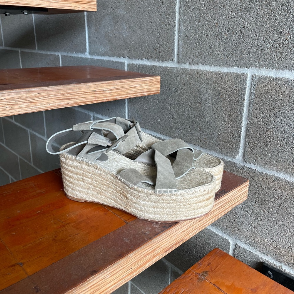 Celine Espadrille Wedge Sandals